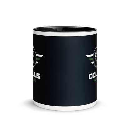 DOLUS RAID Keramik-Tasse mit Logo und schwarzem Design