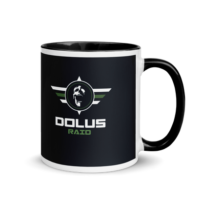 DOLUS RAID Keramik-Tasse mit Logo und schwarzem Design