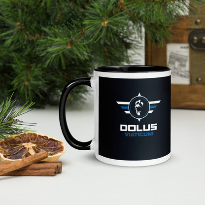 DOLUS VIATICUM Keramik-Tasse mit Logo in blau oder schwarz